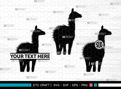 Llama Monogram, Llama Silhouette, Llama SVG, Lama Svg, Llama Mama Svg, Cute Llama Svg, Alpaca Svg, SB00290 SVG ETC Craft 
