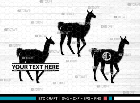Llama Monogram, Llama Silhouette, Llama SVG, Lama Svg, Llama Mama Svg, Cute Llama Svg, Alpaca Svg, SB00290 SVG ETC Craft 