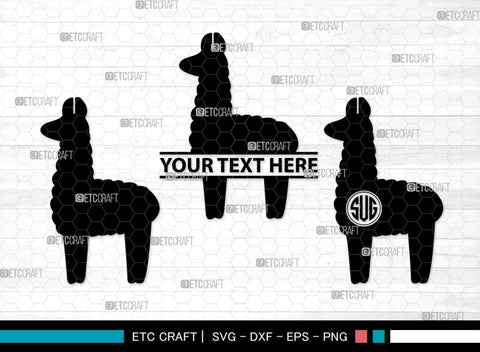 Llama Monogram, Llama Silhouette, Llama SVG, Lama Svg, Llama Mama Svg, Cute Llama Svg, Alpaca Svg, SB00290 SVG ETC Craft 