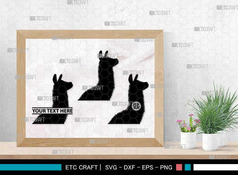 Llama Monogram, Llama Silhouette, Llama SVG, Lama Svg, Llama Mama Svg, Cute Llama Svg, Alpaca Svg, SB00290 SVG ETC Craft 