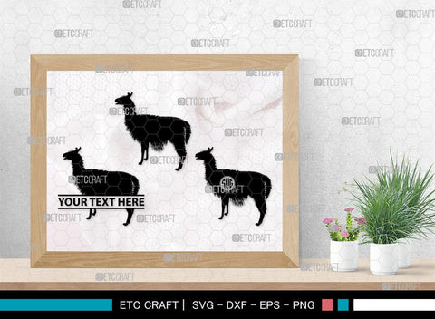 Llama Monogram, Llama Silhouette, Llama SVG, Lama Svg, Llama Mama Svg, Cute Llama Svg, Alpaca Svg, SB00290 SVG ETC Craft 