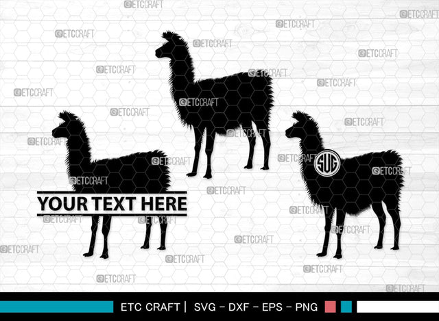 Llama Monogram, Llama Silhouette, Llama SVG, Lama Svg, Llama Mama Svg, Cute Llama Svg, Alpaca Svg, SB00290 SVG ETC Craft 