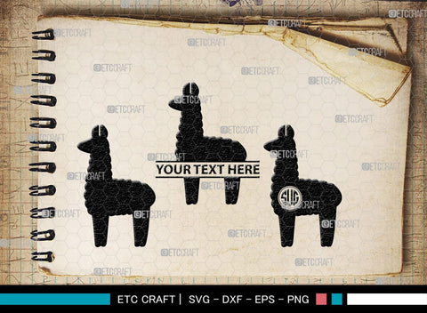 Llama Monogram, Llama Silhouette, Llama SVG, Lama Svg, Llama Mama Svg, Cute Llama Svg, Alpaca Svg, SB00290 SVG ETC Craft 