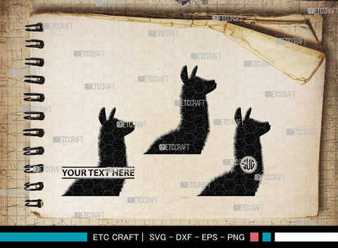 Llama Monogram, Llama Silhouette, Llama SVG, Lama Svg, Llama Mama Svg, Cute Llama Svg, Alpaca Svg, SB00290 SVG ETC Craft 