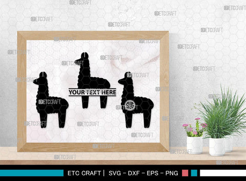 Llama Monogram, Llama Silhouette, Llama SVG, Lama Svg, Llama Mama Svg, Cute Llama Svg, Alpaca Svg, SB00290 SVG ETC Craft 