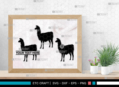 Llama Monogram, Llama Silhouette, Llama SVG, Lama Svg, Llama Mama Svg, Cute Llama Svg, Alpaca Svg, SB00290 SVG ETC Craft 
