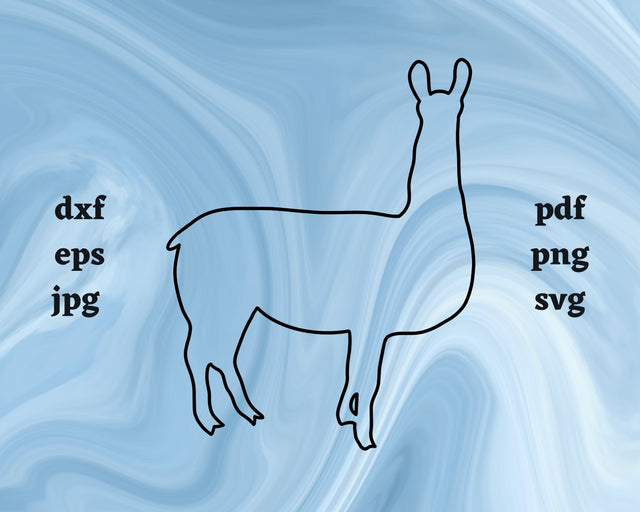 Llama Outline SVG Cut File SVG Northern Light SVG 