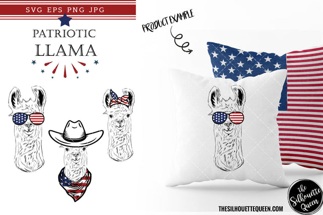 Llama Patriotic Cut files and Sublimation SVG Loveleen Kaur 