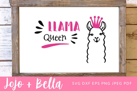 Llama Queen SVG, Drama Queen Svg, Llama svg, Cute Llama Svg, Funny Llama Svg, Quote Svg SVG Jojo&Bella 