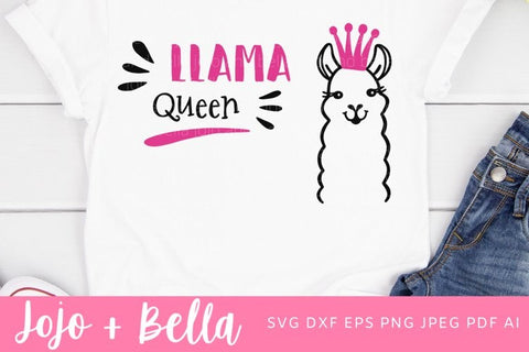 Llama Queen SVG, Drama Queen Svg, Llama svg, Cute Llama Svg, Funny Llama Svg, Quote Svg SVG Jojo&Bella 