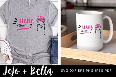 Llama Queen SVG, Drama Queen Svg, Llama svg, Cute Llama Svg, Funny Llama Svg, Quote Svg SVG Jojo&Bella 