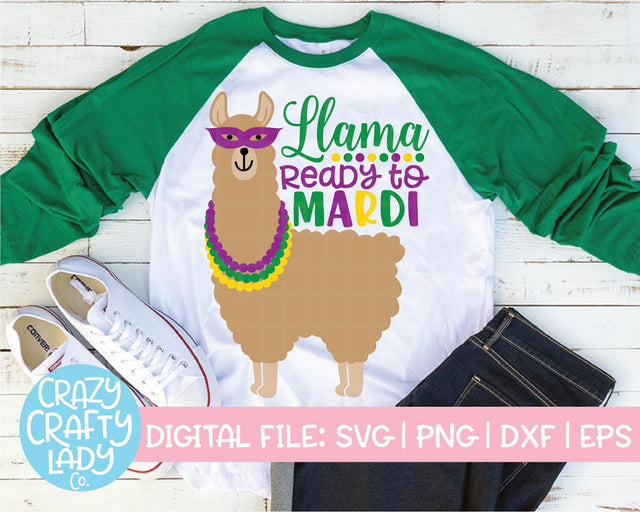 Llama Ready to Mardi SVG Crazy Crafty Lady Co. 