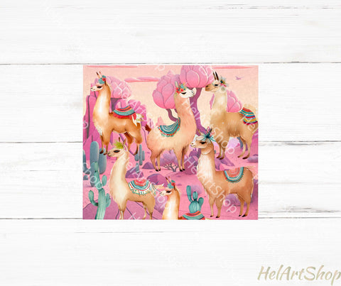 Llama SKINNY TUMBLER Png, Cute Sublimation Png Sublimation _HelArtShop_ 