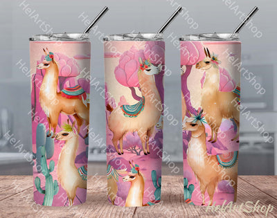 Llama SKINNY TUMBLER Png, Cute Sublimation Png Sublimation _HelArtShop_ 