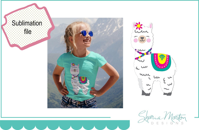 Llama sublimation file for T-shirts vinyl projects crafts Sublimation Sharia Morton Designs 