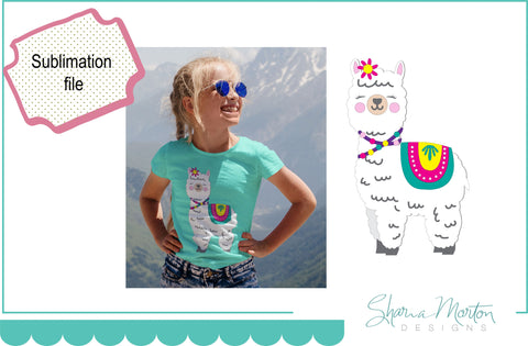 Llama sublimation file for T-shirts vinyl projects crafts Sublimation Sharia Morton Designs 
