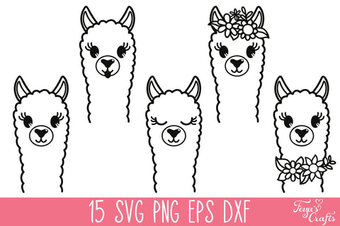 Llama SVG Bundle SVG Feya's Fonts and Crafts 