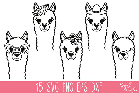 Llama SVG Bundle SVG Feya's Fonts and Crafts 