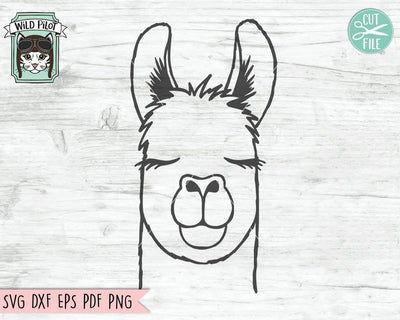 Llama SVG File, Llama Cut File, Cute Llama SVG, Llama Face SVG Cut File, Animal SVG File, Animal Face SVG, Alpaca SVG File, Alpaca Cut File SVG Wild Pilot 