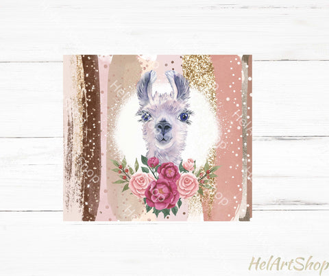 Llama Tumbler PNG Sublimation, Cute Tumbler Png