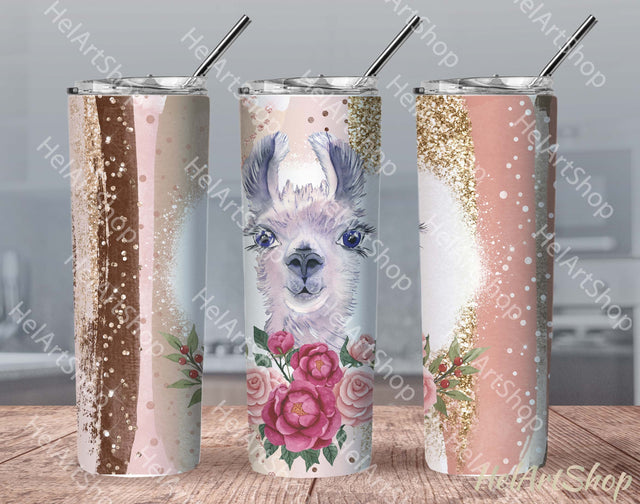Llama Tumbler PNG Sublimation, Cute Tumbler Png SVG _HelArtShop_ 