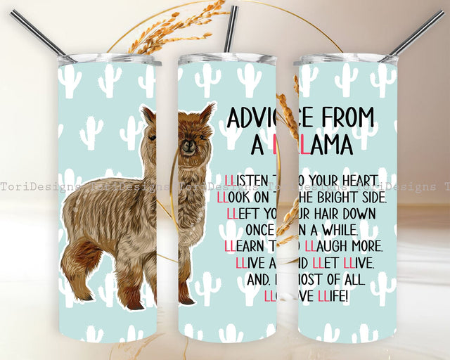 Llama Tumbler PNG Sublimation Design Sublimation ToriDesigns 