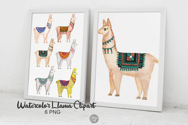 Llama watercolor clipart SVG Artisan Craft SVG 
