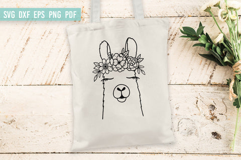 Llama with flower crown SVG | Llama SVG | Llama Face SVG SVG Irina Ostapenko 