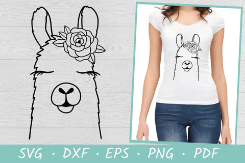 Llama with flower SVG | Llama SVG | Llama Face SVG SVG Irina Ostapenko 