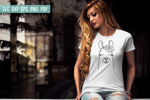 Llama with flower SVG | Llama SVG | Llama Face SVG SVG Irina Ostapenko 