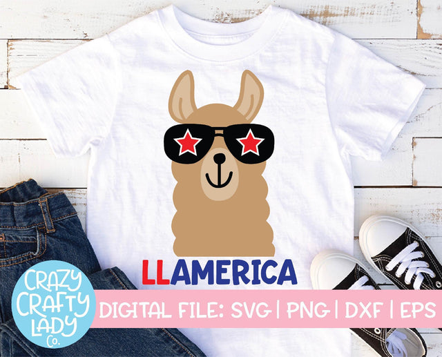 Llamerica | 4th of July SVG Cut File SVG Crazy Crafty Lady Co. 