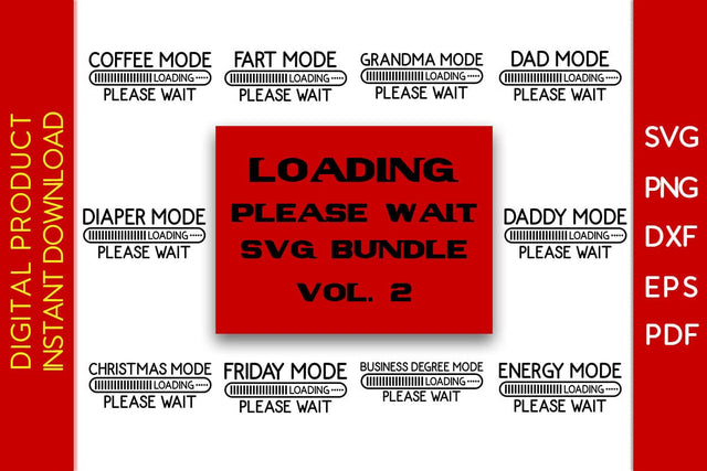 Loading Please Wait SVG Bundle Vol. 2 SVG Creativedesigntee 