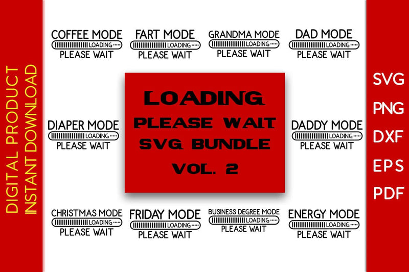 Loading Please Wait SVG Bundle Vol. 2 SVG Creativedesigntee 