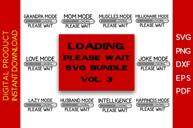 Loading Please Wait SVG Bundle Vol. 3 SVG Creativedesigntee 