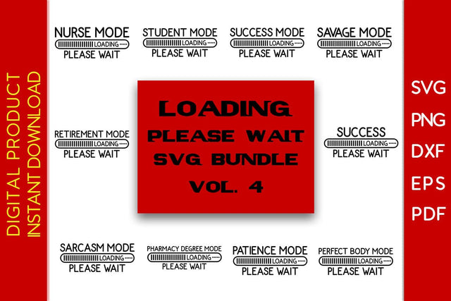 Loading Please Wait SVG Bundle Vol. 4 SVG Creativedesigntee 