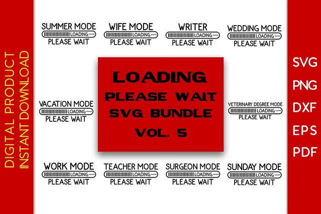 Loading Please Wait SVG Bundle Vol. 5 SVG Creativedesigntee 