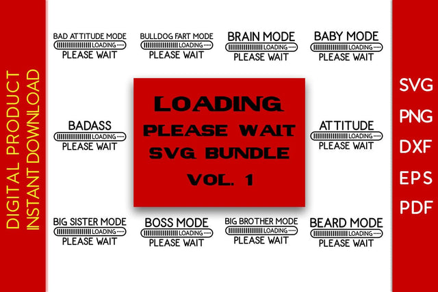 Loading Please Wait SVG Bundle Vol.1 SVG Creativedesigntee 