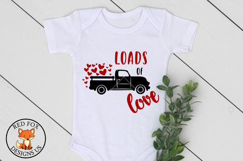 Loads of Love, Happy Valentine's day, vintage truck svg SVG RedFoxDesignsUS 