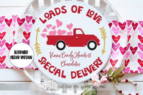 Loads Of Love SVG | Valentine's Day SVG | Farmhouse Truck Sign | dxf and more SVG Diva Watts Designs 