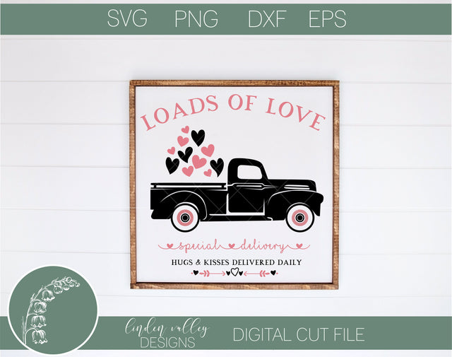 Loads Of Love Valentines SVG|Vintage Truck SVG|Valentines Day SVG SVG Linden Valley Designs 