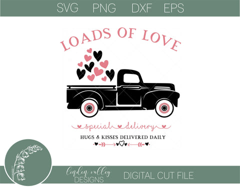 Loads Of Love Valentines SVG|Vintage Truck SVG|Valentines Day SVG SVG Linden Valley Designs 