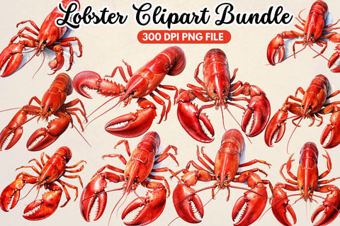 lobster Clipart Bundle Sublimation Regulrcrative 