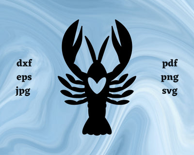 Lobster Heart SVG Cut File SVG Northern Light SVG 