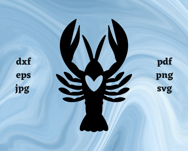 Lobster Heart SVG Cut File SVG Northern Light SVG 