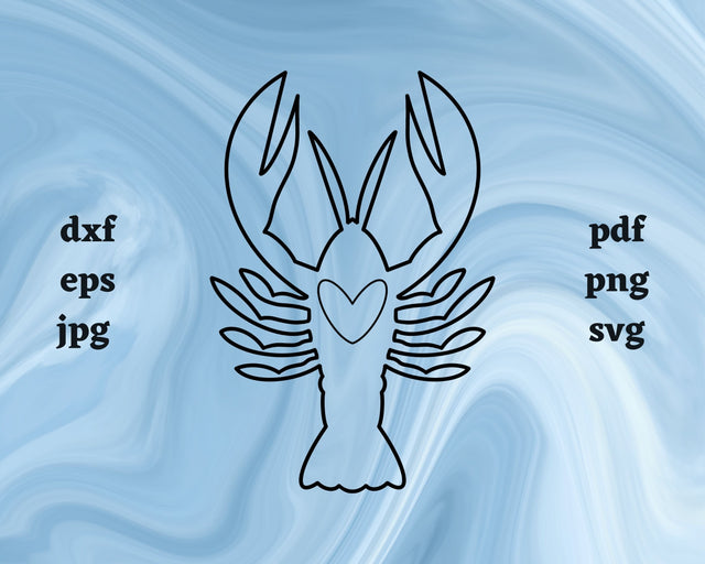 Lobster Heart SVG Cut File SVG Northern Light SVG 