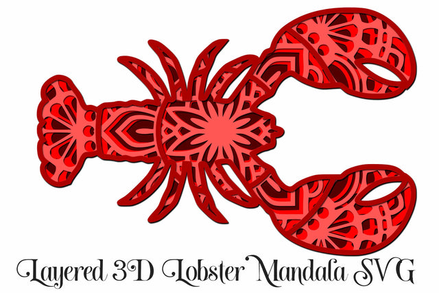 Lobster Layered Mandala SVG for paper cutting SVG Digital Honeybee 