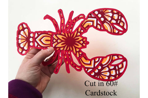 Lobster Layered Mandala SVG for paper cutting SVG Digital Honeybee 