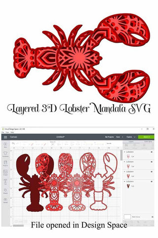 Lobster Layered Mandala SVG for paper cutting SVG Digital Honeybee 