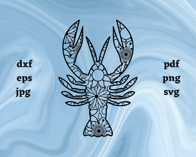 Lobster Mandala SVG Cut File SVG Northern Light SVG 
