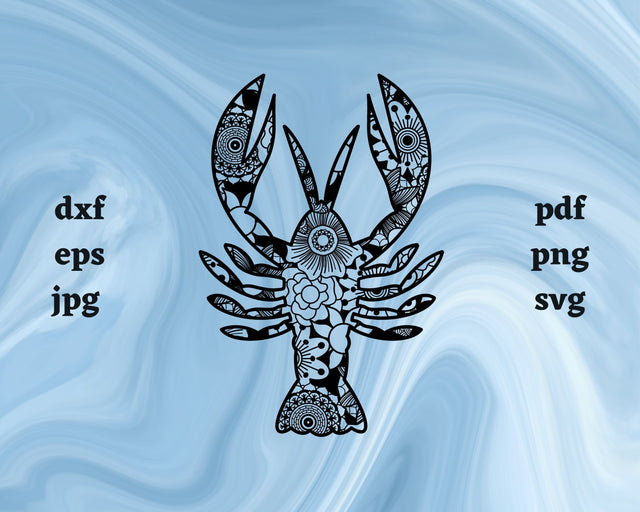 Lobster Mandala SVG Cut File SVG Northern Light SVG 